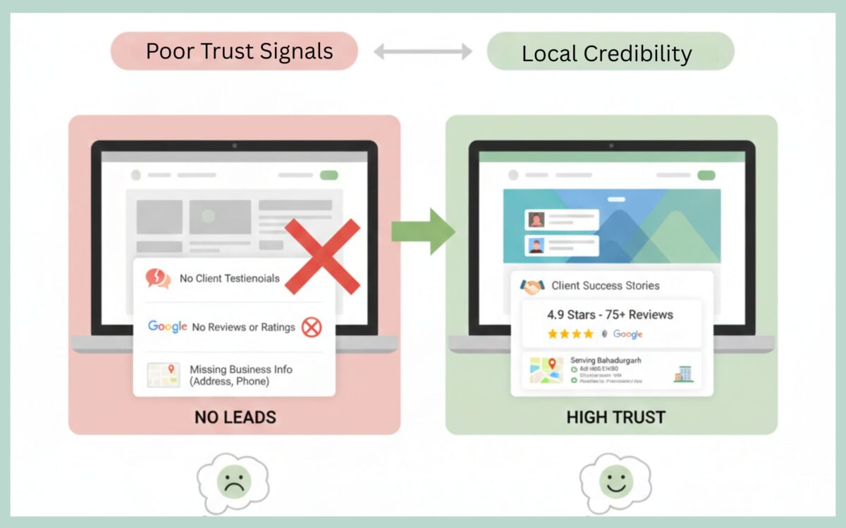 Poor trust signals and local credibility affecting your business leads